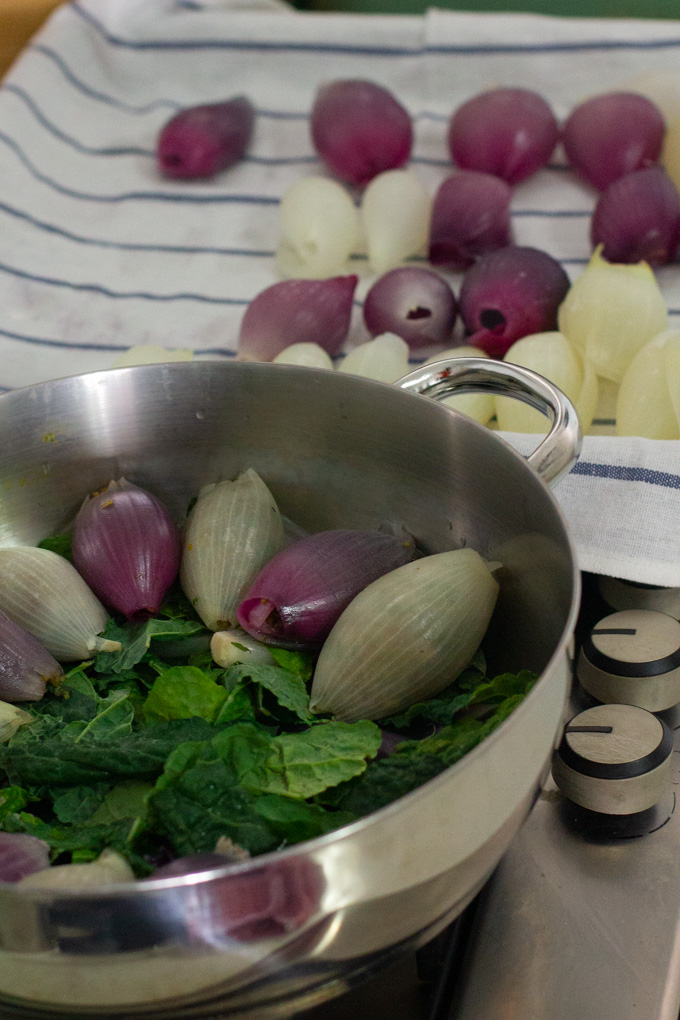 Stuffed Onions with Freekeh and Kale