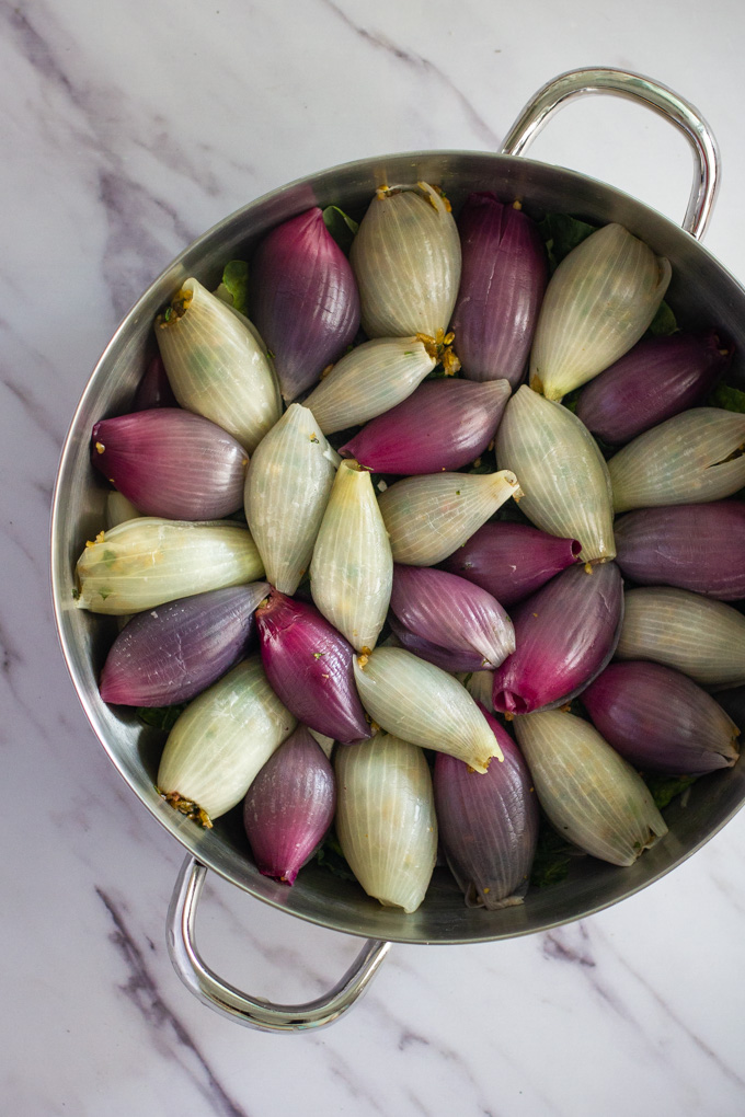 Stuffed Onions with Freekeh and Kale