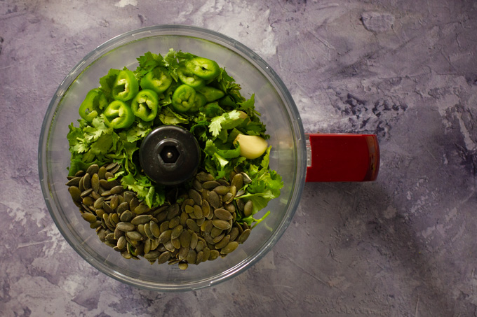 Red Lentil and Butternut Squash with Spicy Coriander Pesto