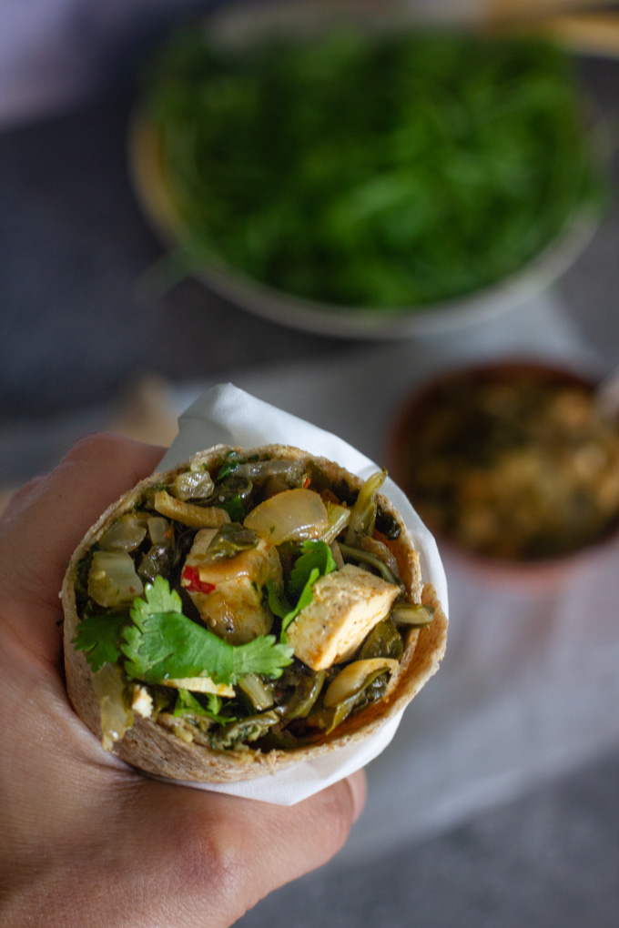 Swiss Chard and Tofu Wraps