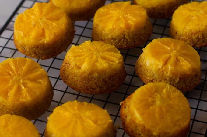 Upside Down Orange Muffins with Semolina and Spelt Flour