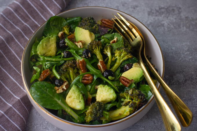 Green Salad with Charred Broccoli and Avocado