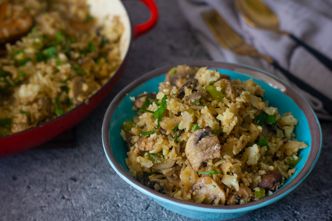 Cauliflower Rice with Mushrooms