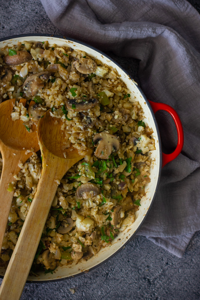 Cauliflower Rice with Mushrooms