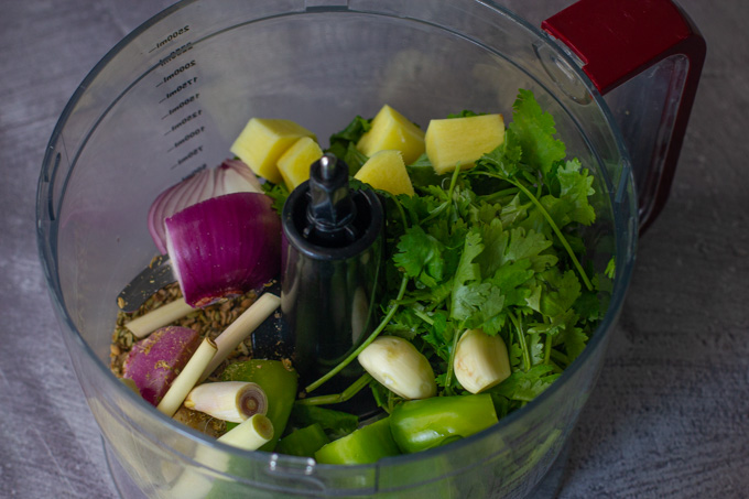 Green Curry with Charred Tofu, Green Vegetables and Coconut Cream