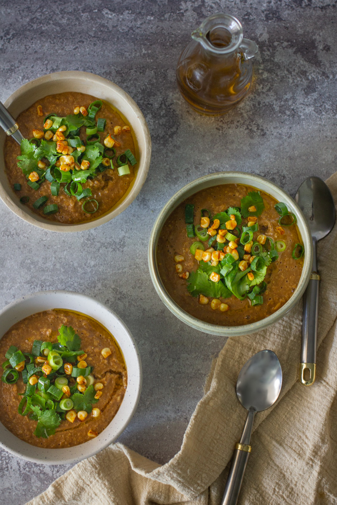 White Corn and Miso Soup with Chili Oil