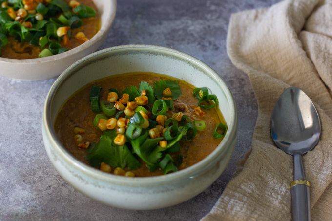 White Corn and Miso Soup with Chili Oil