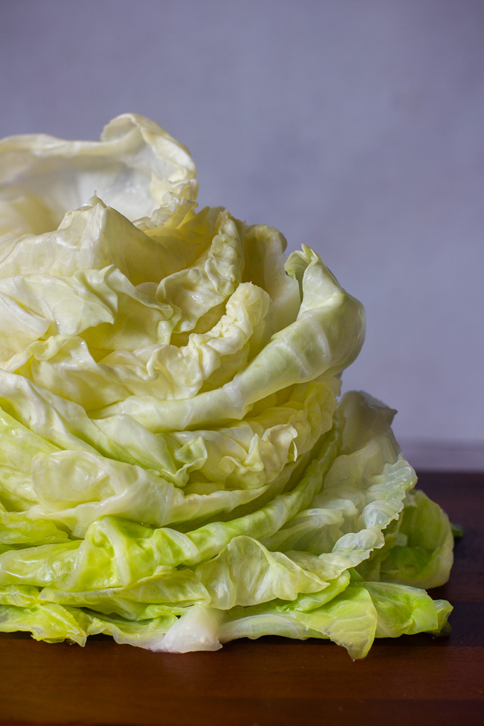 Stuffed Cabbage with Freekeh, Dried Fruits and Pine Nuts