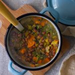 Vegan Adzuki Bean, Kale and Sweet Potato Soup