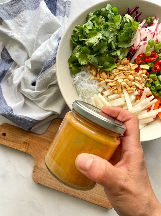 Glass Noodle Salad with Peanut Butter Sauce